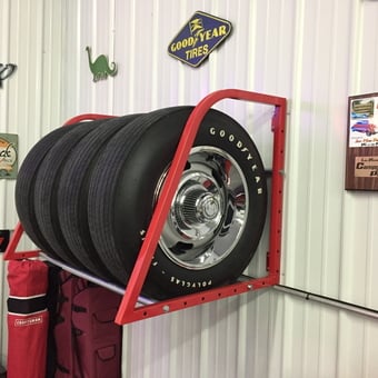 Wall Mounted Tire Rack and Garage Decor - Dean from Anderson, In