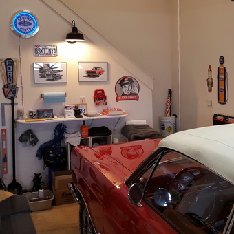 Classic Car Garage with Ford Decor and Signs - Hoop from El Dorado Hills, Ca