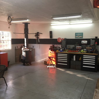 Organized garage with tool chests and workbenches - MyThunder from Southington, Ct