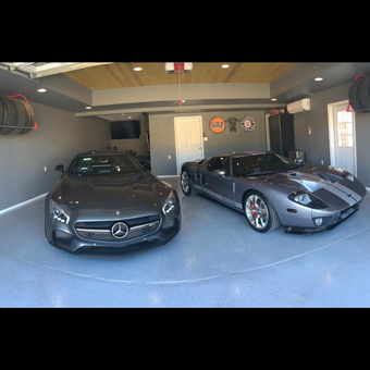 Luxury Garage with Tire Racks and Wall Signs - Hardtimes from Albuquerque, Nm