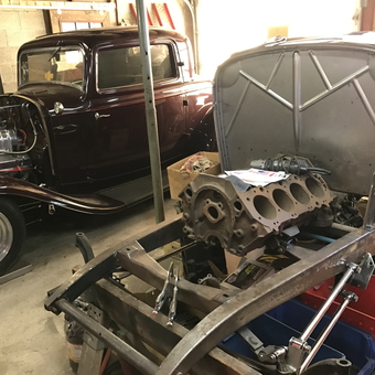 Classic Car Restoration With Engine Block and Tools - Jake from Salunga, Pa