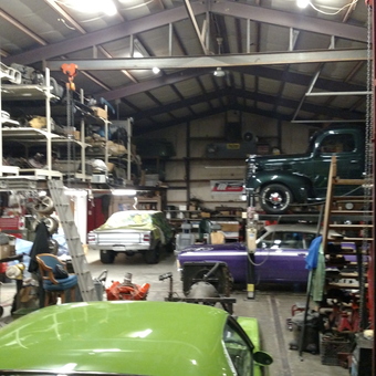 Classic Car Garage With Lift, Parts Storage, and Tools - The Mopar Dude from Burlington, Kansas