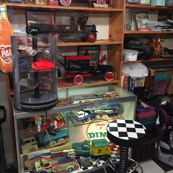 Vintage Toy Trucks, Diecast Cars, and Retro Bar Stool - Wes from Grafton, Wv