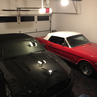 Classic and Modern Mustangs in Tiled Garage - Don from Marysville, OHIO