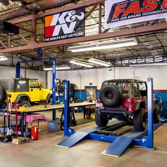 Jeep Repair Shop with Car Lifts and Tools - F/X Motor Sports from Amarillo, TX