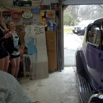 Vintage Car, Retro Signs, and Decor in Garage - Bob from Tyrone, GA