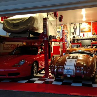 Classic Car Garage with Lift, Tool Storage, and Decor - Harry from Ottawa Lake, Michigan