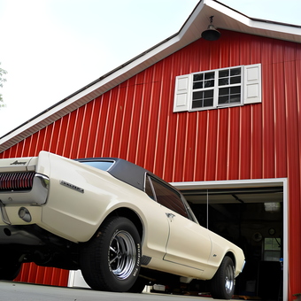 Classic Mercury Cougar and Red Steel Garage Exterior - Brett from Proctorville, OH