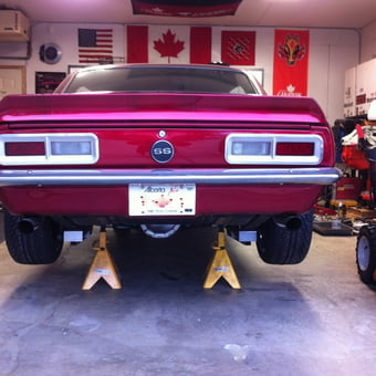 Classic Camaro on Jack Stands in Organized Garage - Ron from Airdrie, Alberta