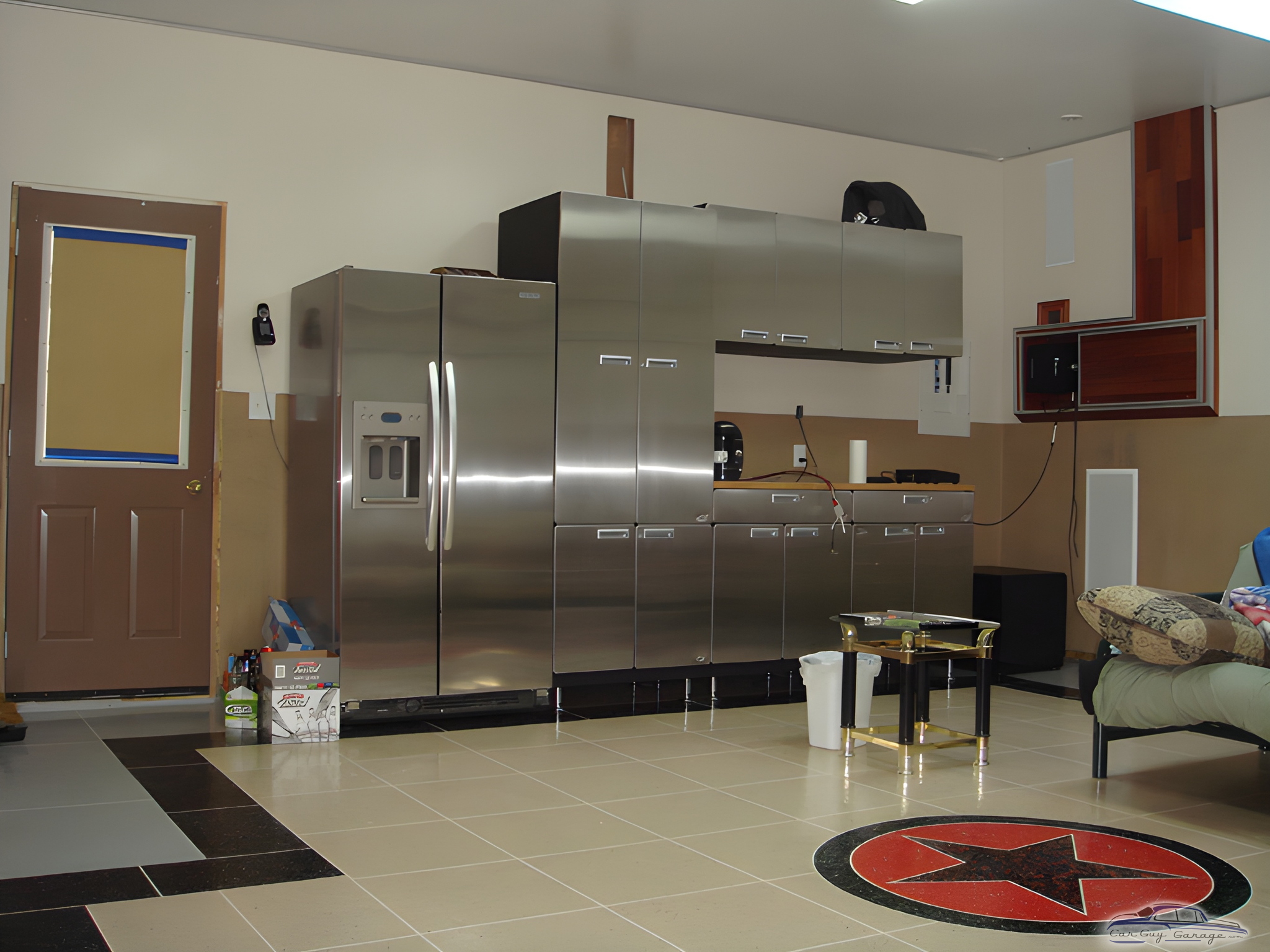 Modern garage with stainless cabinets and fridge - Sam from Shelby Township, MI