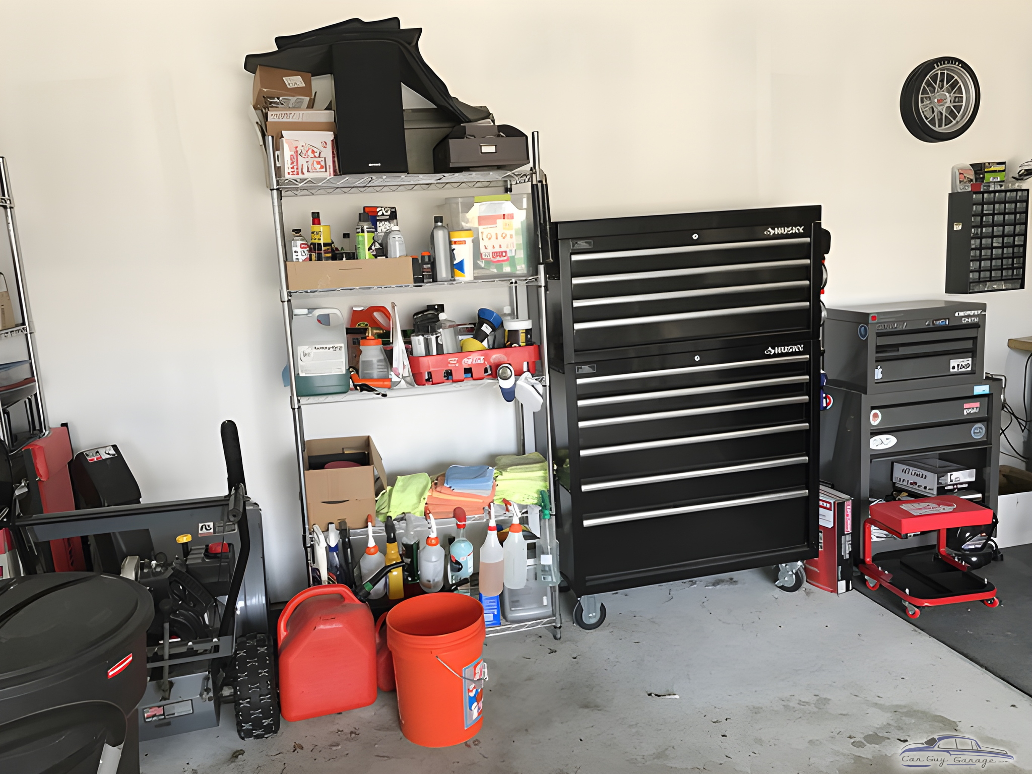 Organized garage with tool chest and shelving - Shaun from Swansea, MA