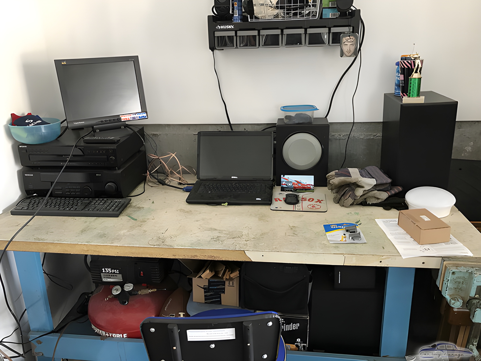 Organized Garage Workbench with Tools and Tech - Shaun from Swansea, MA