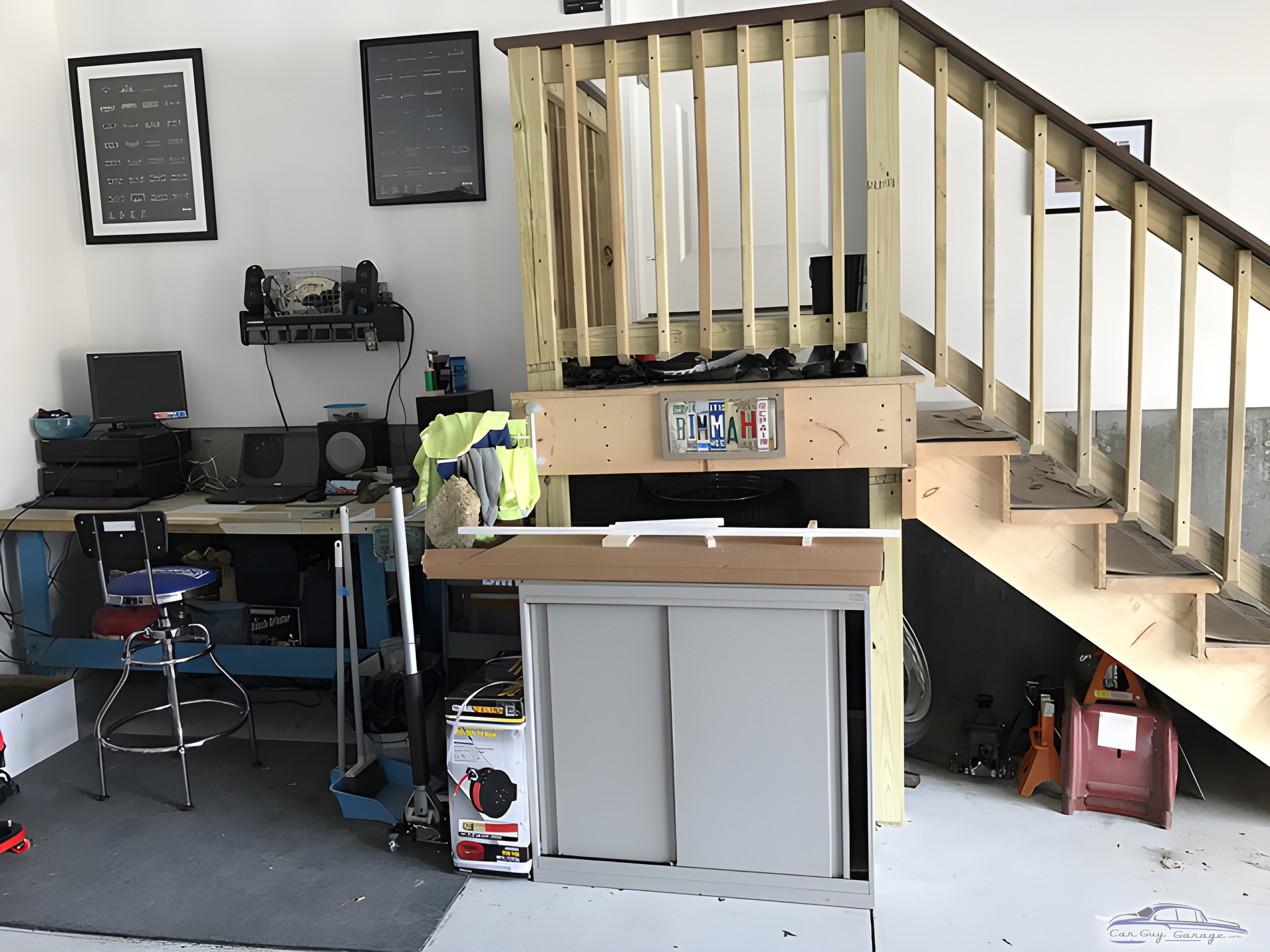 Organized Garage Workspace with Storage Cabinets and Tools - Shaun from Swansea, MA