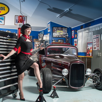 Classic Hot Rod Garage with Tool Chest and Decor - Anonymous