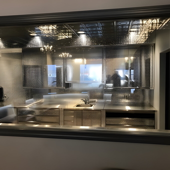 Modern Garage With Diamond Plate Cabinets and Workstation - Diamond Plate Cabinets