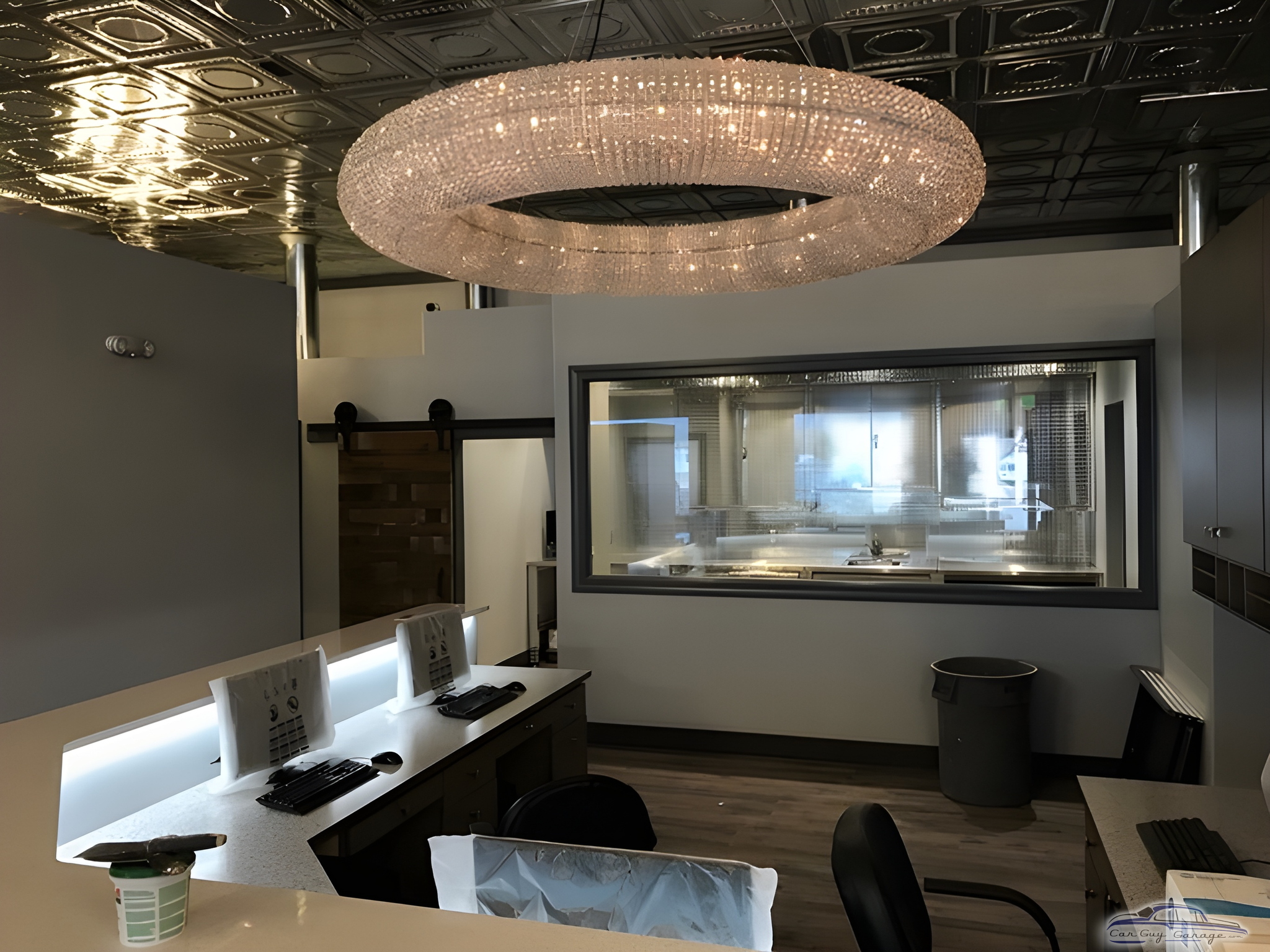 Modern Office Space with Diamond Plate Cabinets - Diamond Plate Cabinets