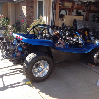 Custom blue dune buggy and garage storage - Shawn from Escondido, CA