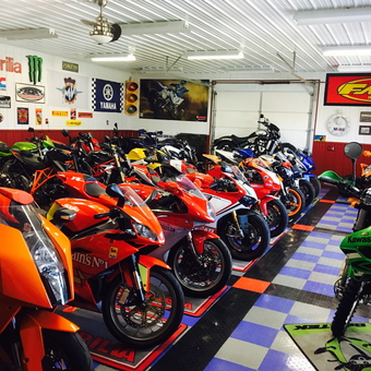 Motorcycle Collection with Garage Wall Signs and Matting - Robert from Middletown, De