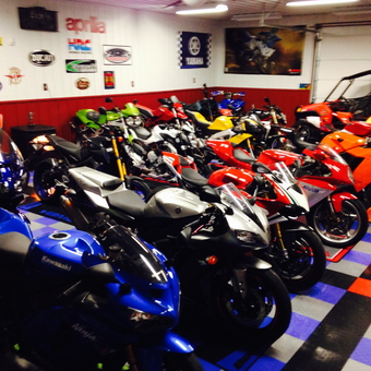 Sportbike Collection in Custom Garage with Racing Decor - Robert from Middletown, De