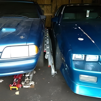 Two Blue Sports Cars in Garage with Jack - Paul from Youngstown, Ohio