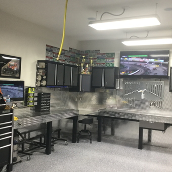 Modern garage with cabinets, tool chest, and workbenches - DoubleD23 from Omaha, NE
