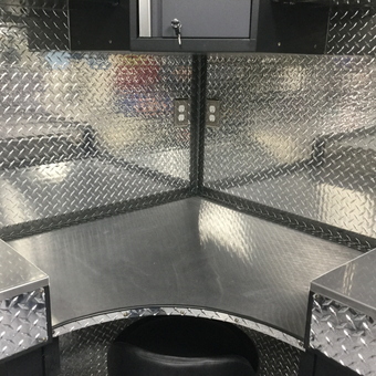 Diamond Plate Garage Workstation with Metal Cabinets - DoubleD23 from Omaha, NE
