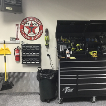 Organized garage with tool chest and Texaco sign - DoubleD23 from Omaha, NE