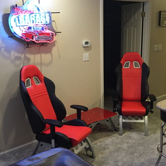 Racing Style Garage Chairs and Neon Sign - Andrew