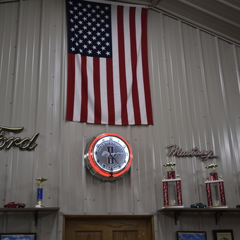 Ford Mustang Wall Decor, Neon Clock, and Trophies - David from Fremont, WI