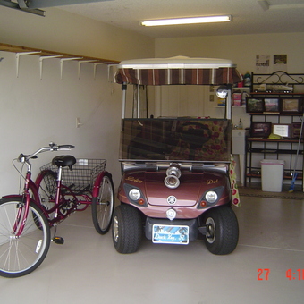 Organized Garage With Golf Cart and Tricycle - Delano
