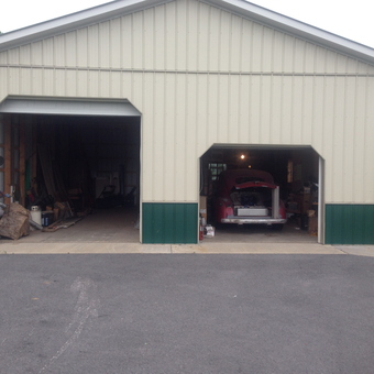 Spacious two-door garage with classic car and tools - Dodge Dreamer from Clinton, New York