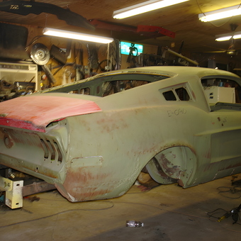 Classic Ford Mustang Restoration Project in Garage - Old Fords from Royse City, Texas