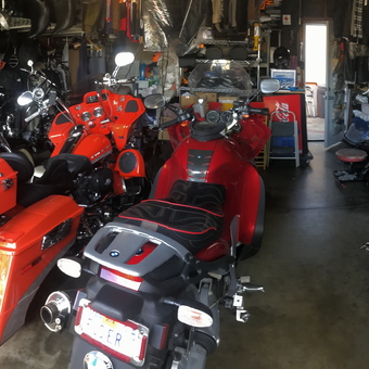 Motorcycle Collection and Organized Garage Shelving - Dooox from Costa Mesa, Ca