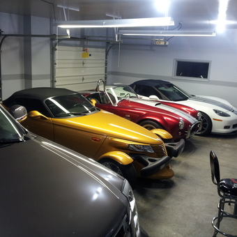 Classic Cars and Corvette Stools in Garage - Joe from Greenville, Wisconsin