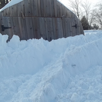 Wooden Garage with Heavy Snow Buildup - GM Jim Shrewsbury MA from Shrewsbury, MA