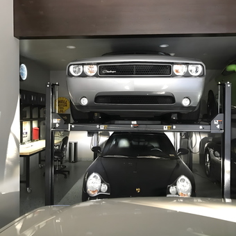 Garage Car Lift with Workbench and Storage - Jeffrey from Hinsdale, IL