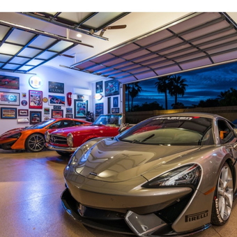 Luxury Garage with Sports Cars and Neon Signs - Steve from Scottsdale, AZ