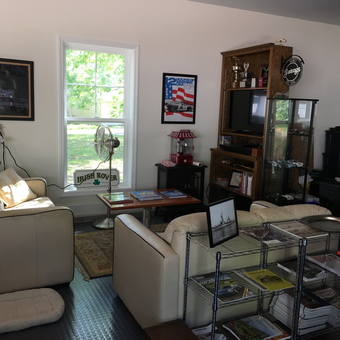 Garage Lounge With Sofas, Shelving, TV, and Decor - Dave from Gurley, AL