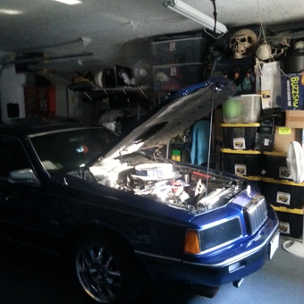 Organized garage with classic car and storage bins - Hugh Lannon from PALM HARBOR, FLORIDA