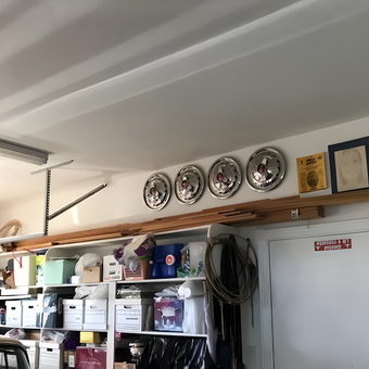 Organized Garage with Wall Storage and Hubcaps - Dick from Yarnell, Arizona
