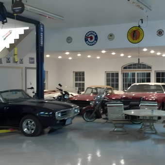 Classic Car Garage with Lift and Decor - GarageMahal from Nevada, Iowa