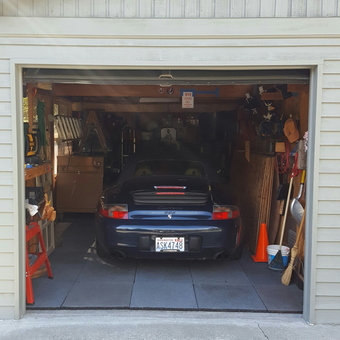 Organized garage with Porsche, tools, and storage - rtracer from Woodinville, WA
