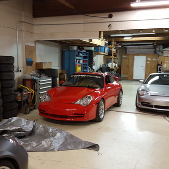 Organized Garage with Stacked Tires and Sports Cars - rtracer from Woodinville, WA