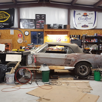 Classic Car Restoration Garage with Tools and Shelving - Michael from Marble Falls, Texas