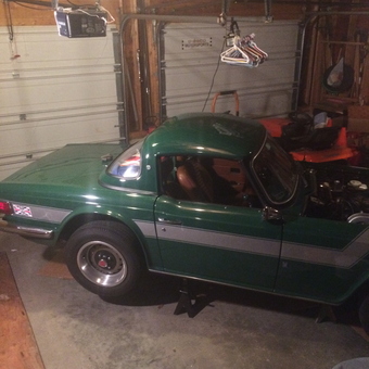 Classic Green Car on Jack Stands in Garage - Gibbzy from Salem, New Hampshire