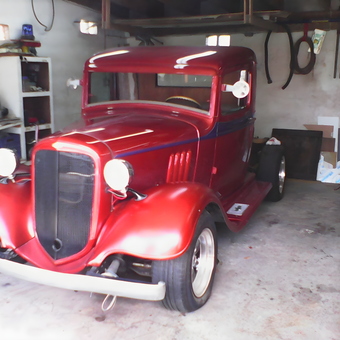 Classic Red Hot Rod in Organized Garage - Ron Szabo from Humaco, Puerto Rico