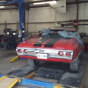 Classic Car on Auto Lift with Tool Storage - FastJAG from Pineville, LA