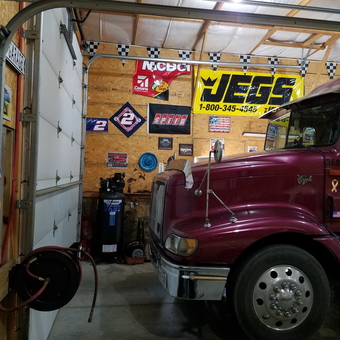 Semi Truck Garage with Wall Decor and Tools - Abe from Medway, OHIO