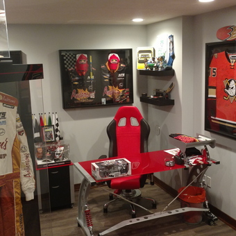 Racing Memorabilia and Red Desk Garage Office - Steve from Cumberland, WI
