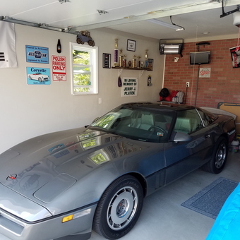 Corvette Garage with Wall Signs and Trophies - Ron from Pittsburgh, Pennsylvania